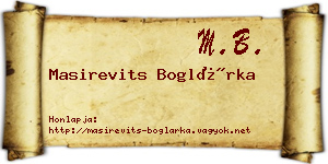 Masirevits Boglárka névjegykártya